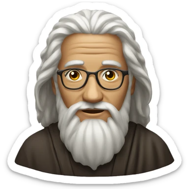 A male, old but good looking spiritual master sticker