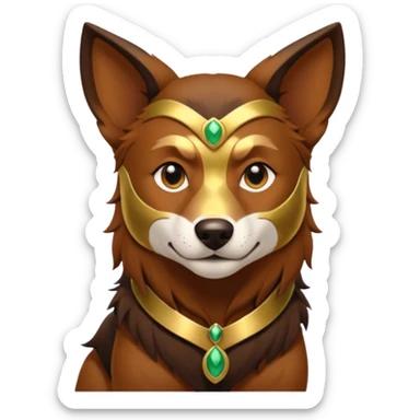 loki god of mischief as a dog. dynamic pose sticker