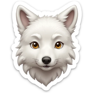 White wolf blowing kiss sticker