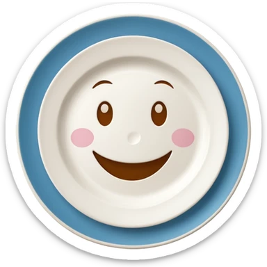 plate with happy face sticker