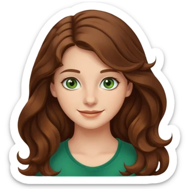 Clara Soccini , una ragazza di 26 anni con i capelli lunghi e ondulati e gli occhi verdi e piccoli sticker