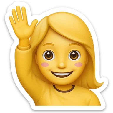 hello hand waving emoji sticker