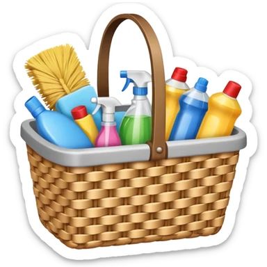 cleaning basket sticker