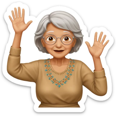Old lady hands up raise the roof dancing  like she doesn’t care  sticker
