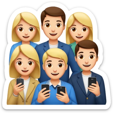 Quiz with happy people without phone sticker