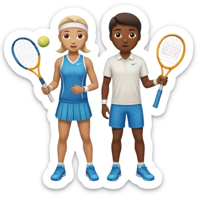 two tennis players sticker