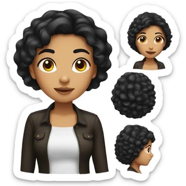 Latina girl with black hair  sticker