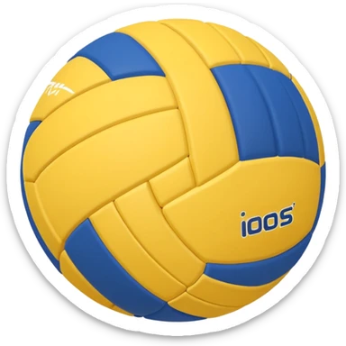 Pelota de voley azul amarillo y blanco sticker