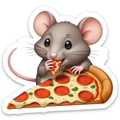 Rat eating pizza sticker