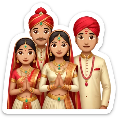 Indian wedding 2 couples  sticker