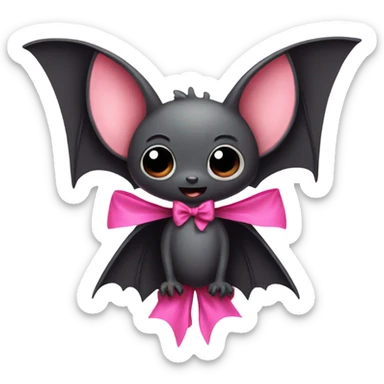 bat with a pink bow sticker
