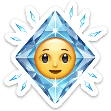 "Brilliant diamond crystal with electric energy crackling around it, spiritual power gem, no people, clean emoji style" sticker