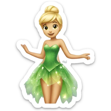 tinkerbell fairy sparkly dress sticker