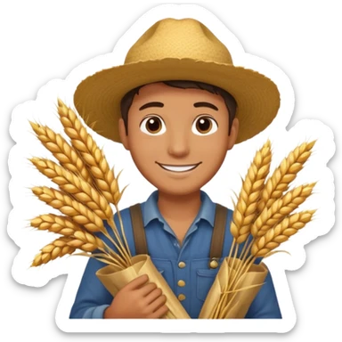 papa con ropa de granjero like sticker