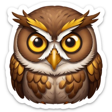 Grumpy owl sticker