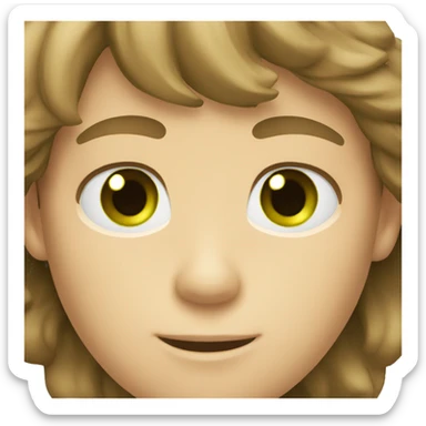 white boy brown hair green eyes developer sticker