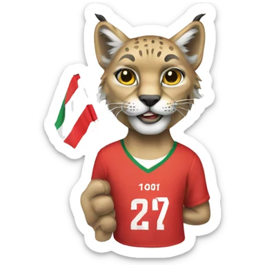 Lynx with t-shirt and flag sticker