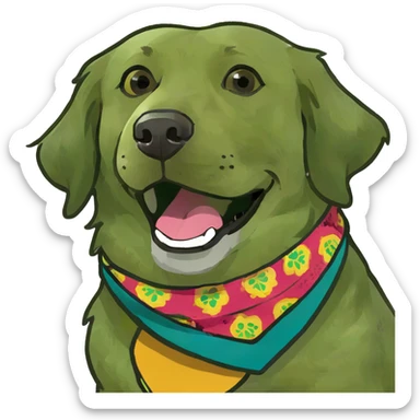 Smiling golden retriever sticker