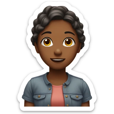 Girl asking please sticker