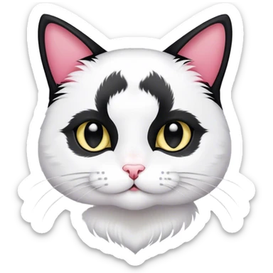 Tuxedo cat with hearts for eyes sticker