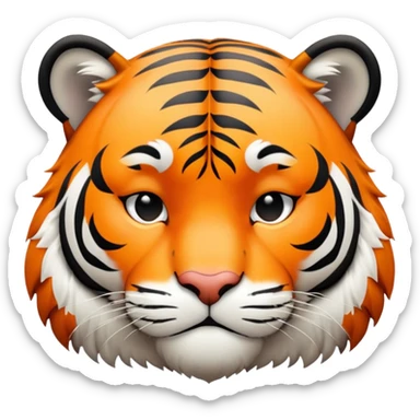 sleepy tired tiger sticker