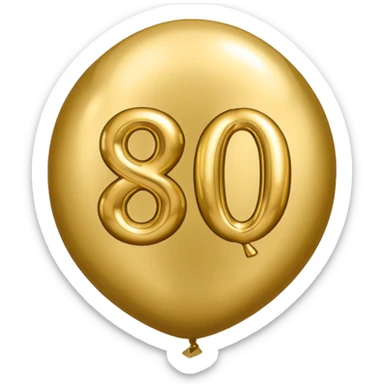 80th birthday balloon sticker