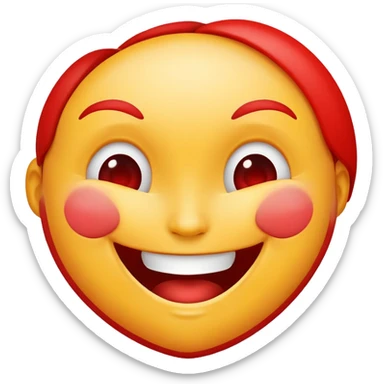 Half heart half laughing face sticker