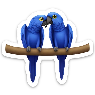Hyacinth Macaw pair Full Body love each other sticker