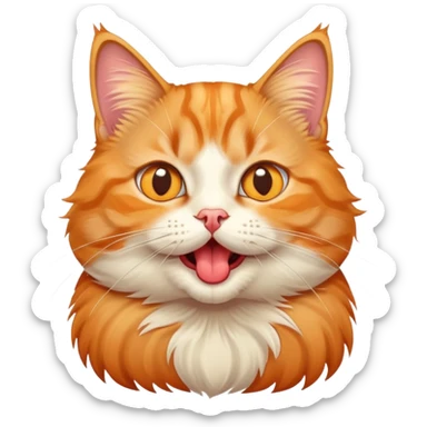 cute cross-eyed cat with tongue sticking out, silly expression sticker