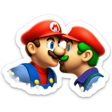 mario and luigi kissing sticker