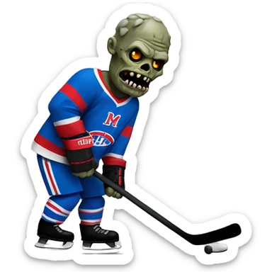 Walking Zombie wearing Montreal hockey shirt sticker