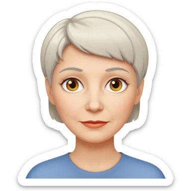 hazme la misma mujer blanca pero mas viejita y con el pelo corto sticker