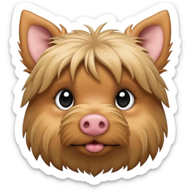 Yorkie with pig nose sticker