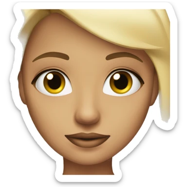 A blonde girl with brown eyes, dressed luxuries, straight hair and make it like Bad gyal sticker