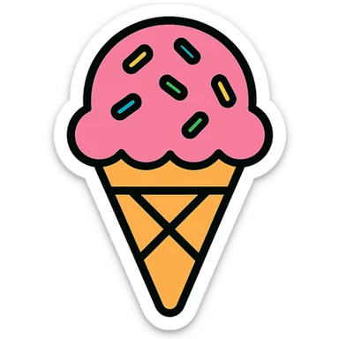 ice cream with sprinkles sticker