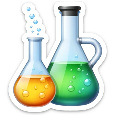 flask of bubbling chemicals sticker