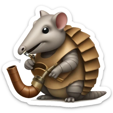 Armadillo with a pipe sticker