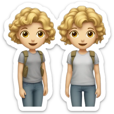 2 adolescents qui se tiennent à côté sticker