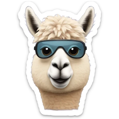 Alpaca in a covid mask sticker