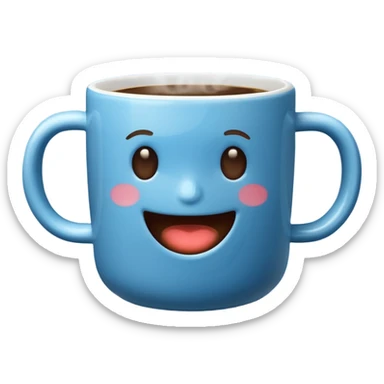 hot blue coffe cup sticker