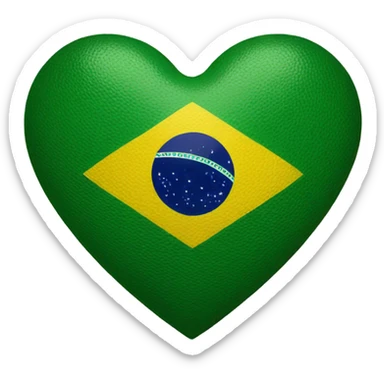 brazilian flag heart sticker