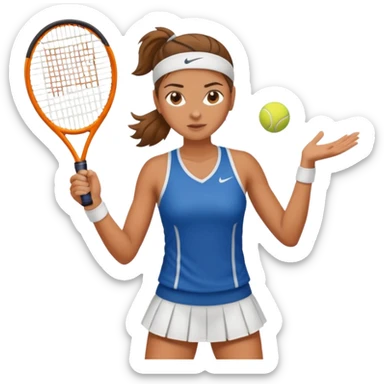 female tennis player sticker