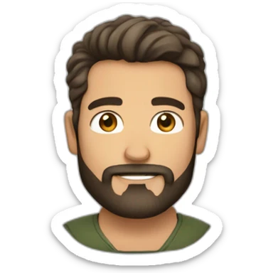 hombre, moreno, barba de candado, cabello corto sticker