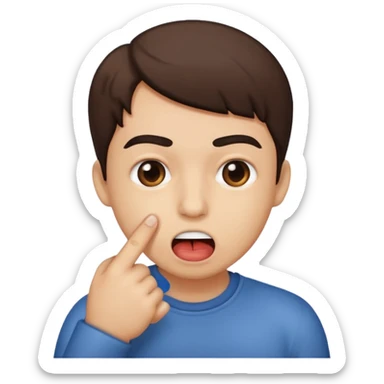 Emoji mordiéndose el dedo sticker