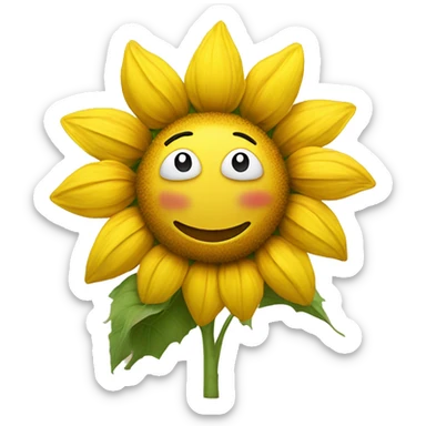Sunflower with a smiley face sticker