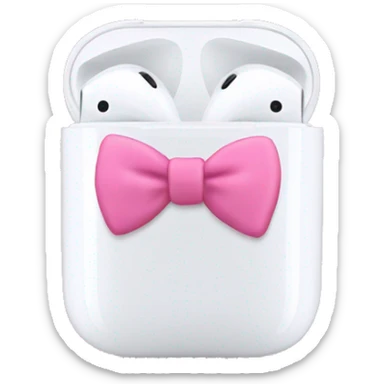 AirPods with pink bow sticker