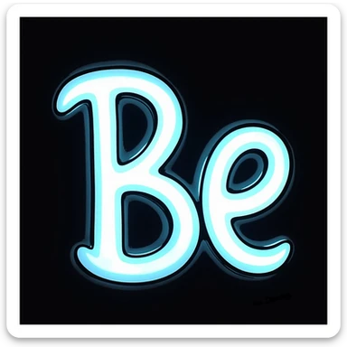 Cyrillic capital letter Б (Be) with bright neon glowing effect sticker