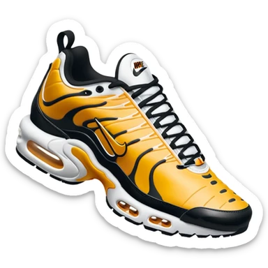 I want you to draw a white Air Max Plus with the Nike logo facing right sticker