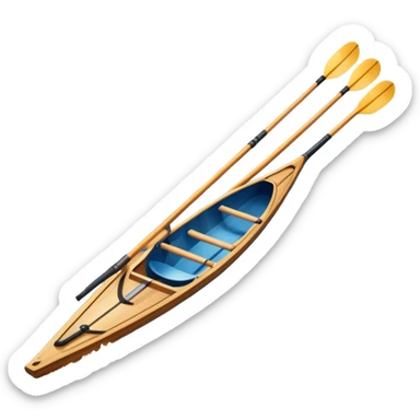 An icon showing a close-up of crossed oars, a sleek racing shell, and rippling water, symbolizing rowing. The design includes droplets in motion and a streamlined boat tip cutting through waves. Transparent background emphasizes strength, precision, and the spirit of competitive rowing sticker