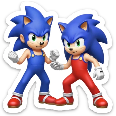 Mario vs sonic sticker